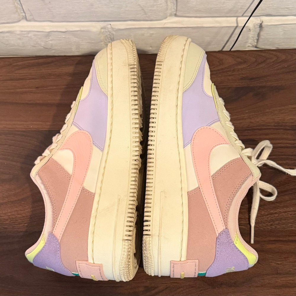 Nike Air Force 1 Shadow Pale Ivory Celestial Gold Pastel Womens 10 CI0919-101 - Picture 8 of 11
